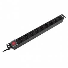 PDU Rack 19 Inch 9 Prize Switch 16A 2m - Emtex - Negru