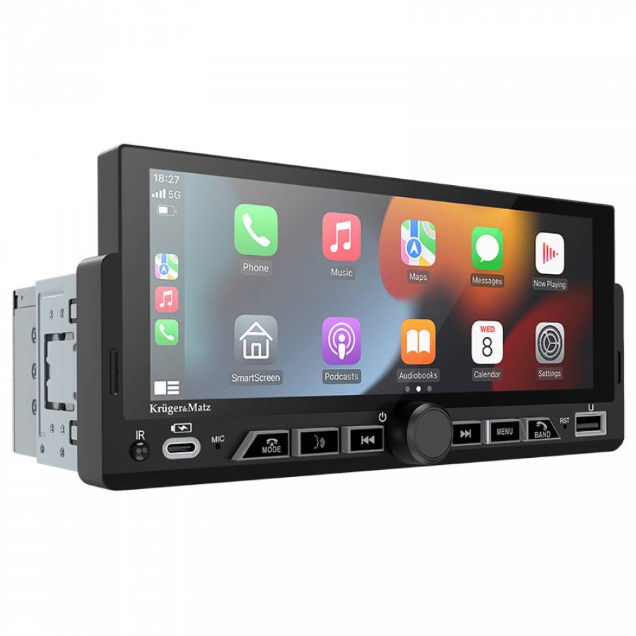 Player Auto 1 Din 4x60w Carplay Androidauto Kruger&matz