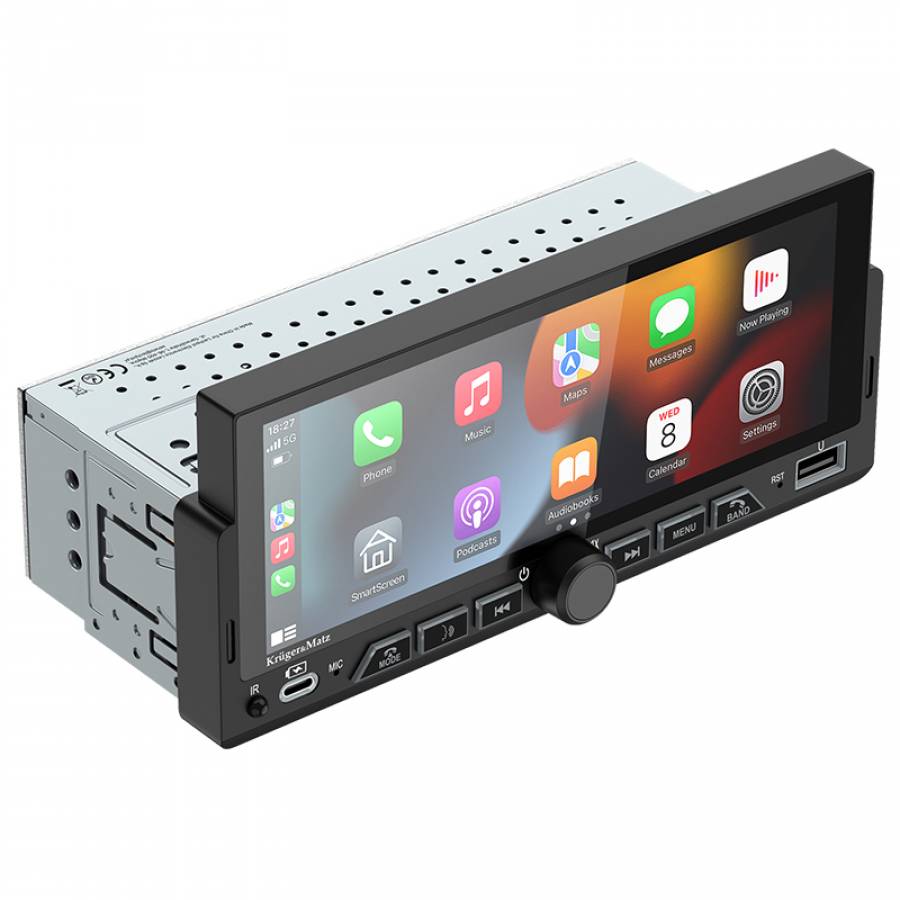 Player Auto 1 Din 4x60w Carplay Androidauto Kruger&matz