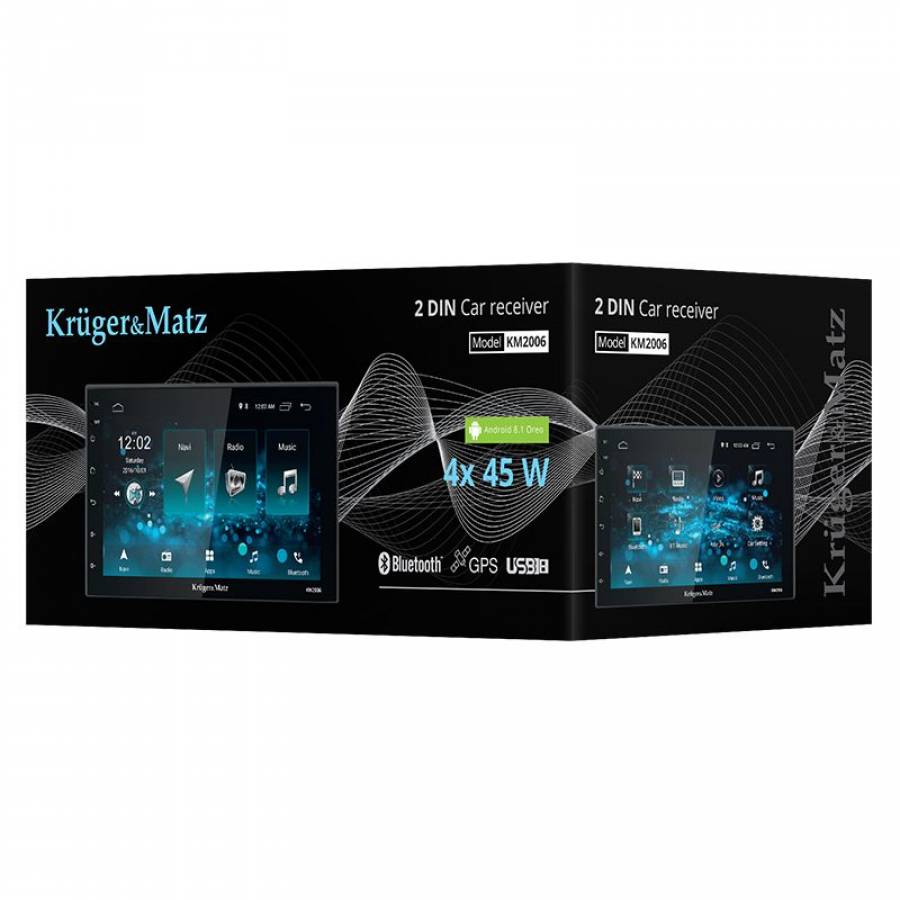 2 Din Player Auto Android 8.1, Conectivitate Bluetooth, Negru