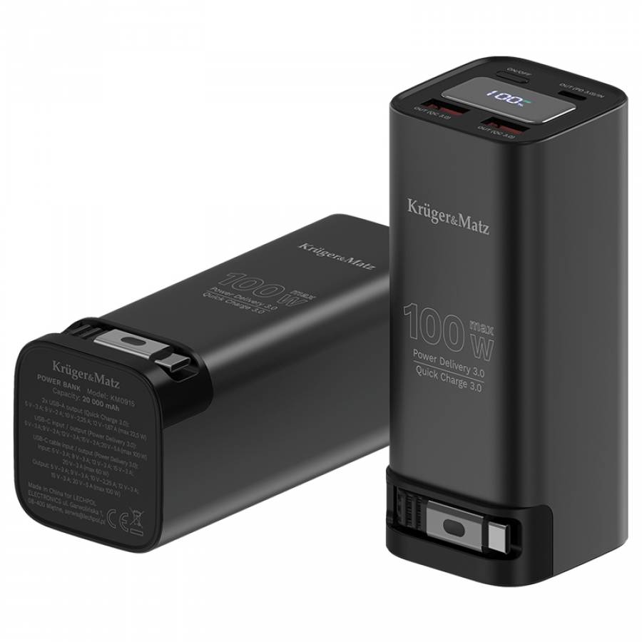 Baterie externa portable puternica 20000 mAh USB tip CQC PD.