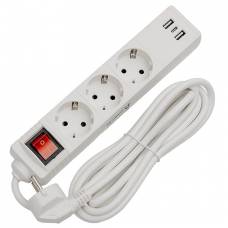 Prelungitor Cu Intrerupator Si Usb 3 Prize 3m limp.
