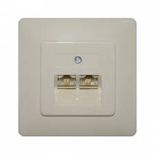 Priza dubla internet UTP alb, montare interioara
