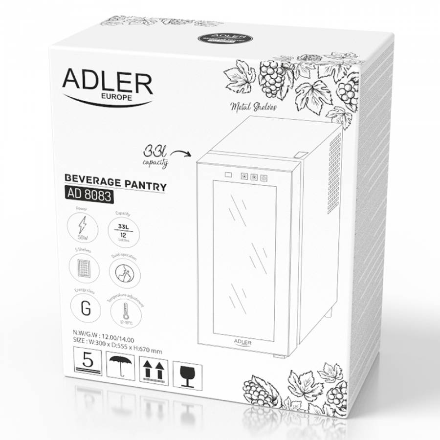 Adler Racitor Vinuri, Consum Redus Energie, Design Eleganță