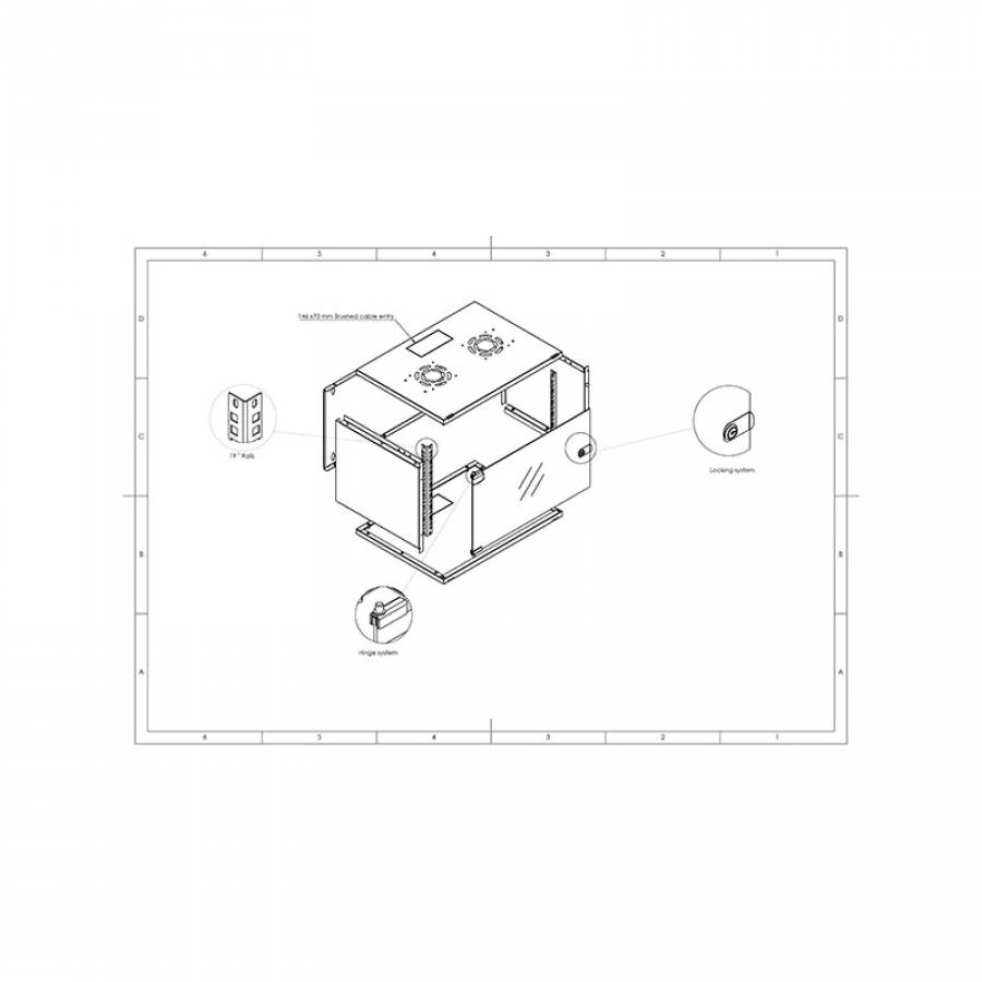 Rack montant perete 19/4U inch.