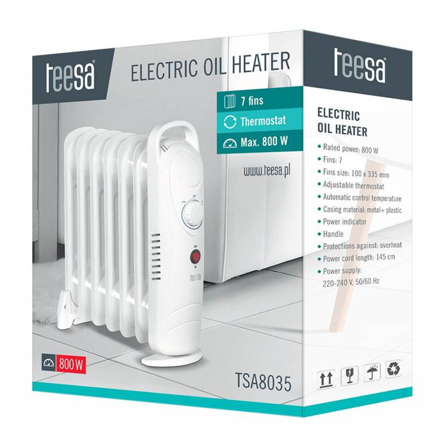 Radiator Ulei Teesa 800w, 7 Elementi, Termostat, Control Temperatură