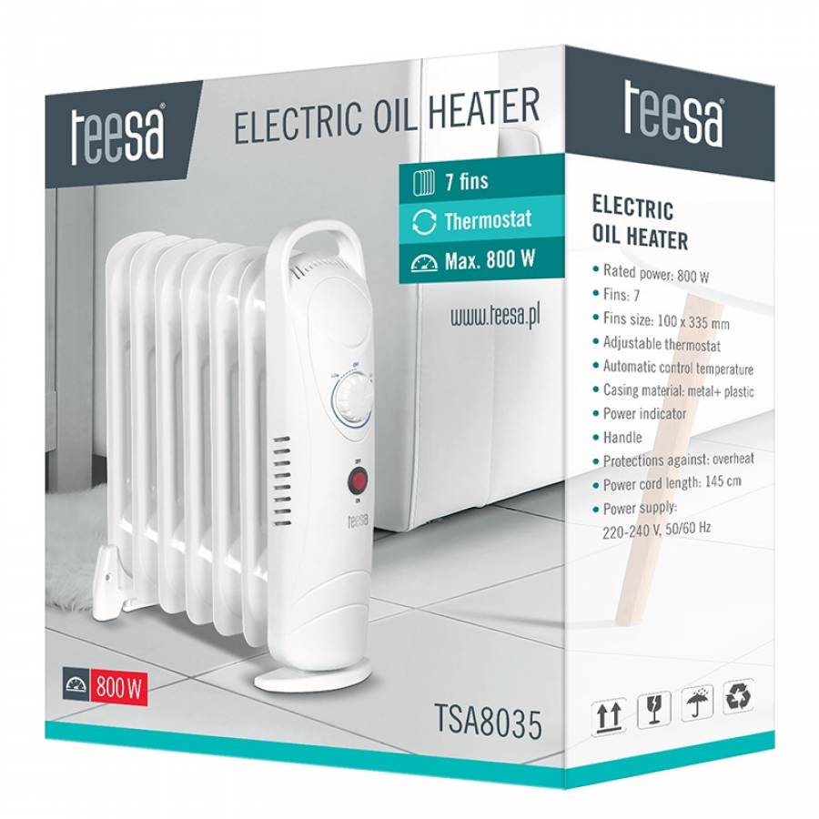 Radiator Ulei Teesa 800w, 7 Elementi, Termostat, Control Temperatură