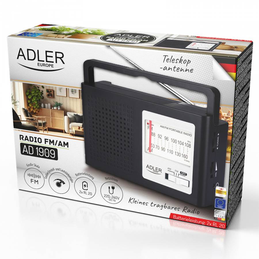 Radio AM/FM cu Antena si Conectivitate Versatila Adler