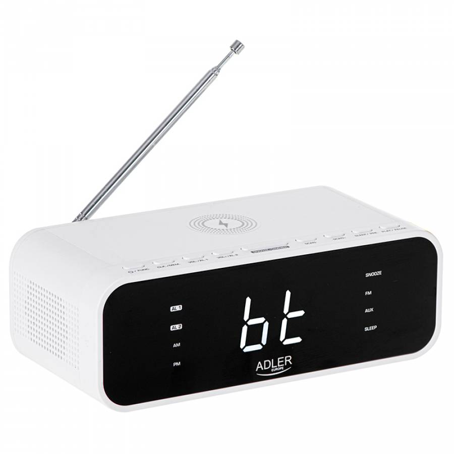 Radio Cu Ceas Incarcare Wireless Ad 1192 Alb Adler