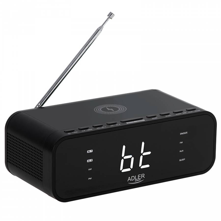 Radio Cu Ceas Incarcare Wireless Ad 1192 Negru Adler