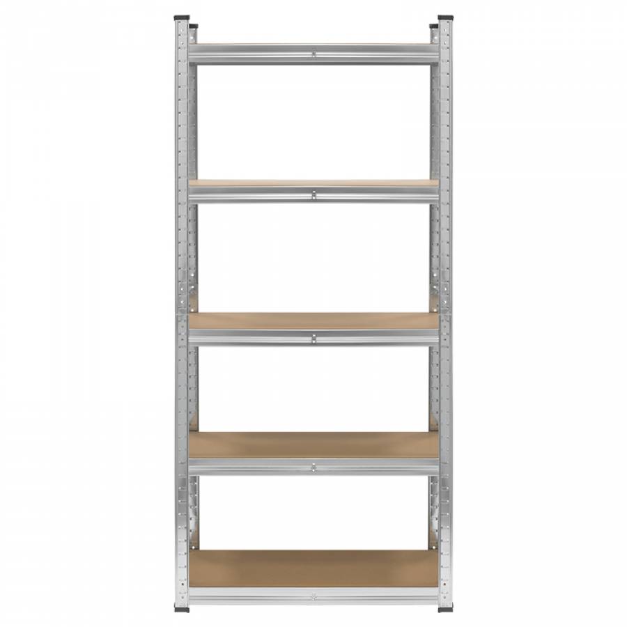 Raft metalic cu 5 polite din MDF, rezistent, dimensiuni mari.