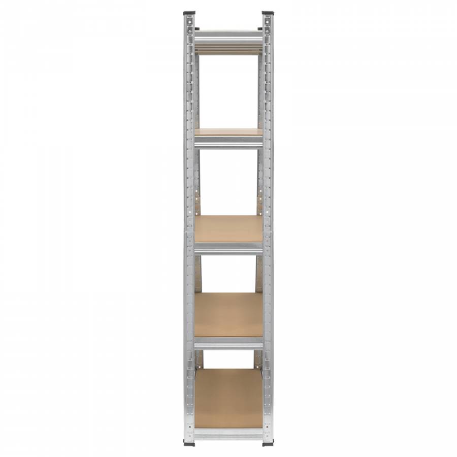 Raft metalic cu 5 polite din MDF, rezistent, dimensiuni mari.