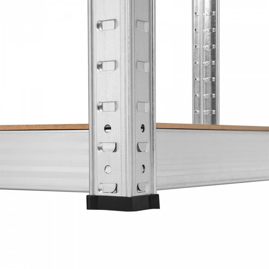 Raft metalic cu 5 polite din MDF, rezistent, dimensiuni mari.