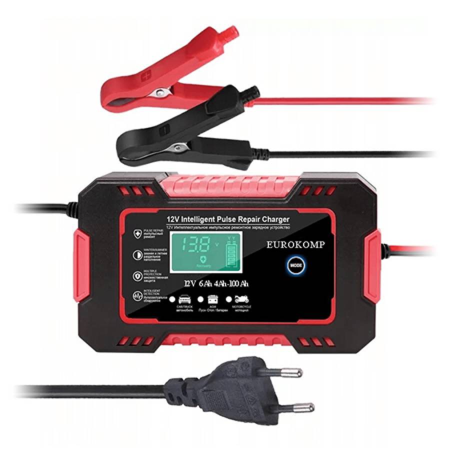 Incarcator Baterie Auto 12v 6a (rosu-negru)