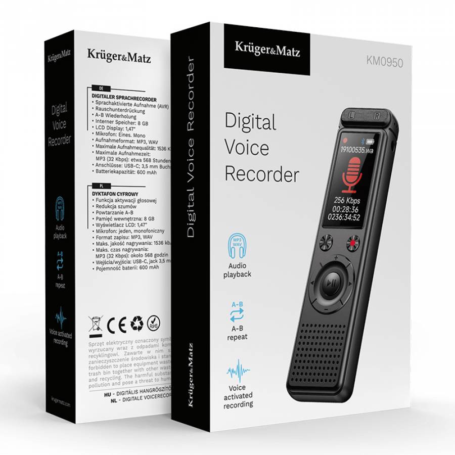 Dispozitiv inregistrare voce 8gb puternic, marca Kruger&matz.