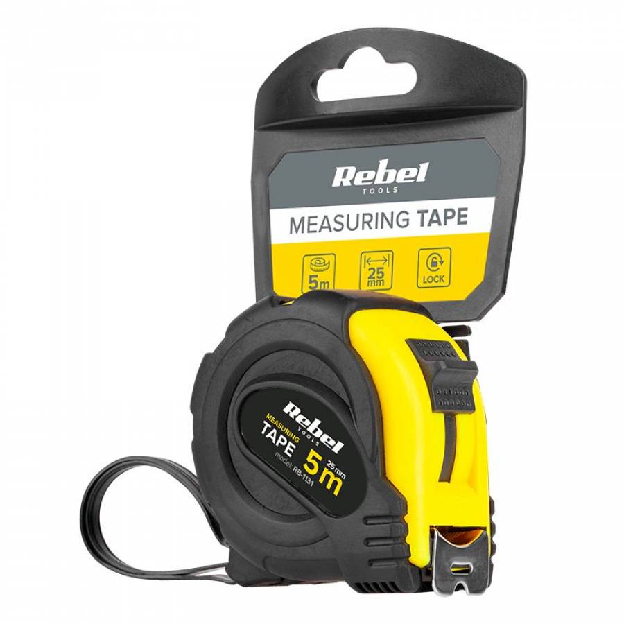 Titlu: Ruleta Otel Lacuit 25mm 5m Rebel