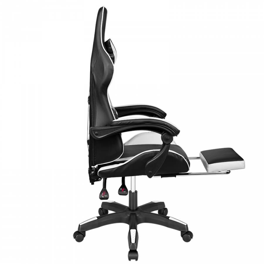 Scaun Gaming Warrior Eco Negru și Alb-contorpiesa.