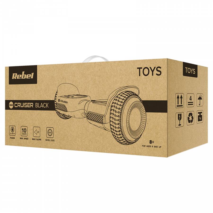 Scooter Hoverboard Racer - Rebel Black Matte finish.