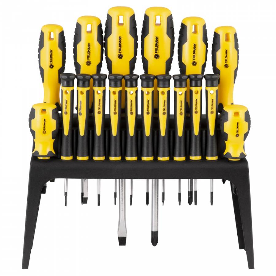 Set Surubelnite Fieldmann 18 piese + suport, variabil