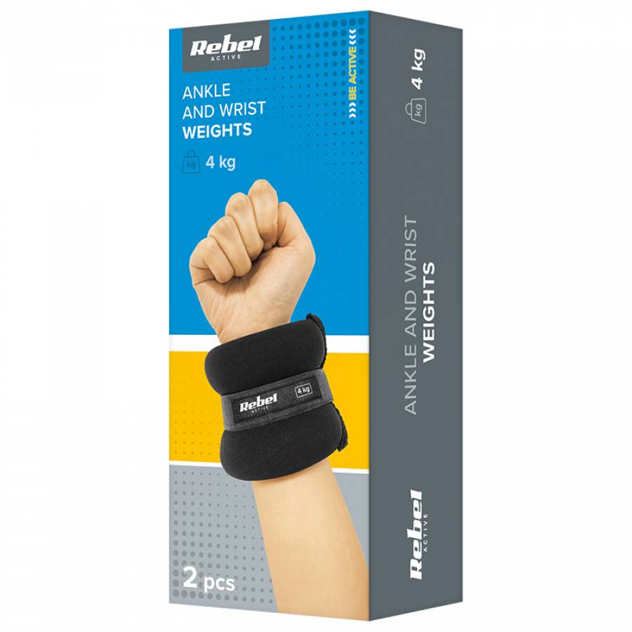 Pachet cu 2 greutati pentru incheietura de 4kg, marca Rebel Active.