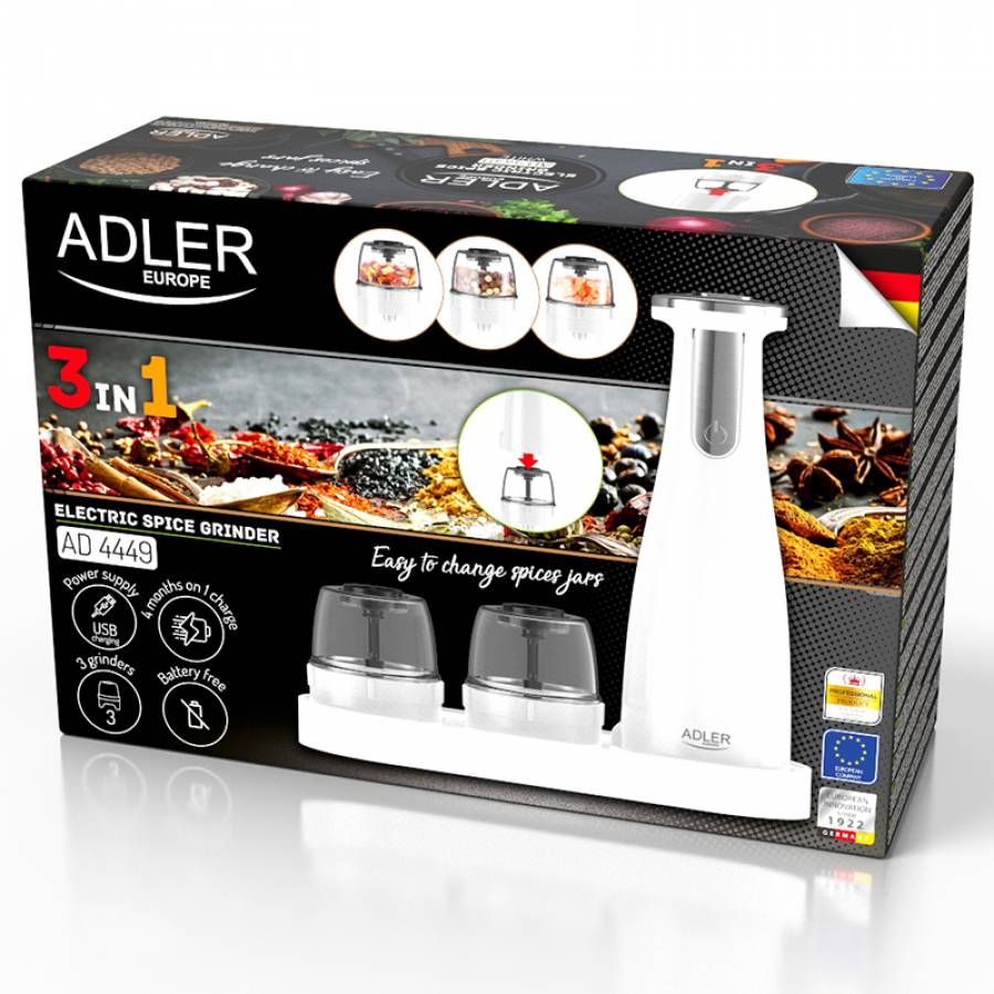 Set 3 Rasnite Condimente Ad 4449w Alb Adler