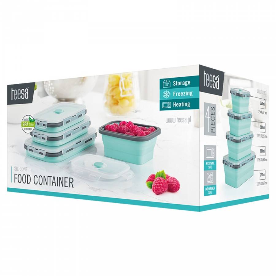 Set 4 Caserole Silicon Reutilizabile Teesa