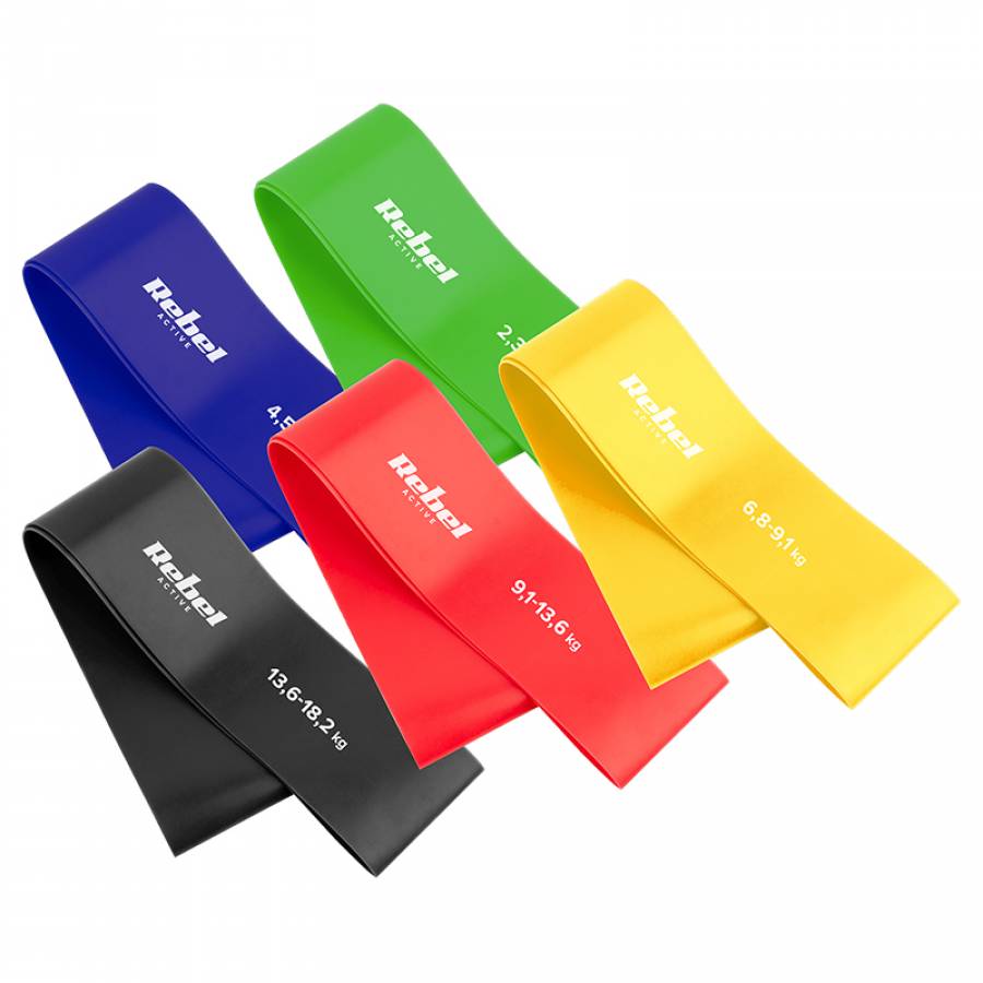 Set 5 Benzi Elastice Mini Band 2-18kg Rebel Active