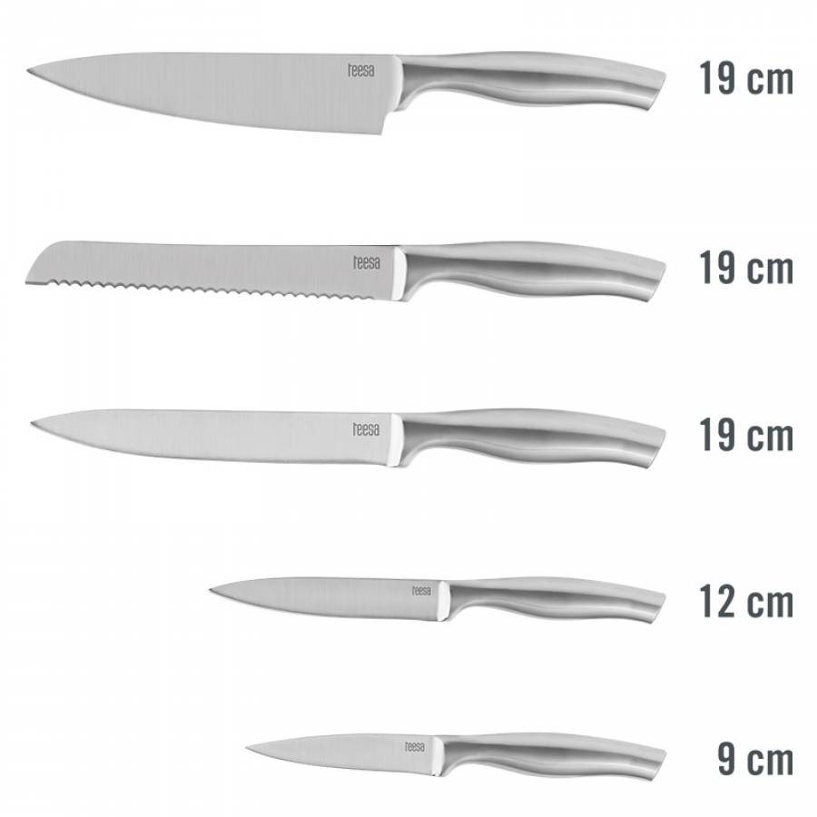 Set Cutite Lemn 5 piese, Bloc teesa