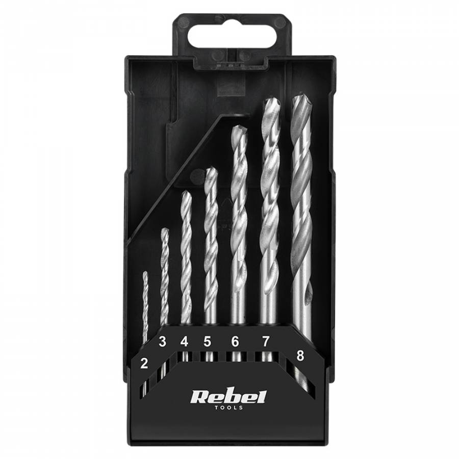 Set 7 Burghii Metal Rebel 2-8mm Cilindrice