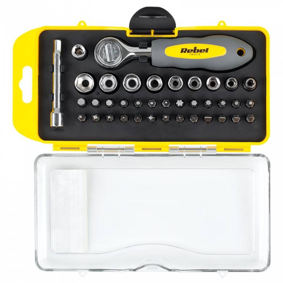 Set Biti Cheie Clichet 38 Piese Ergonomic Crom Vanadiu