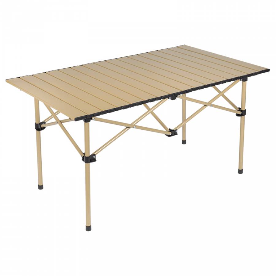 Set de camping pliabil pentru masa și 4 scaune metalice.