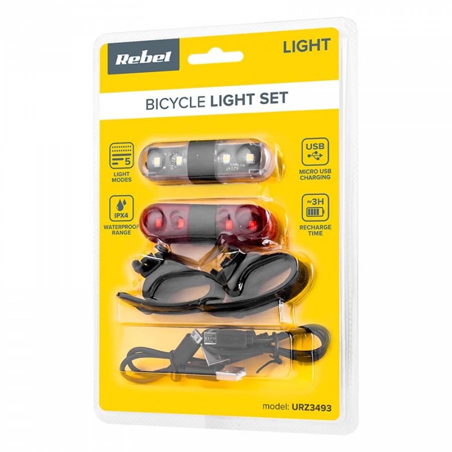 Set Iluminat Bicicleta USB, Fata Spate LED-uri 60lm