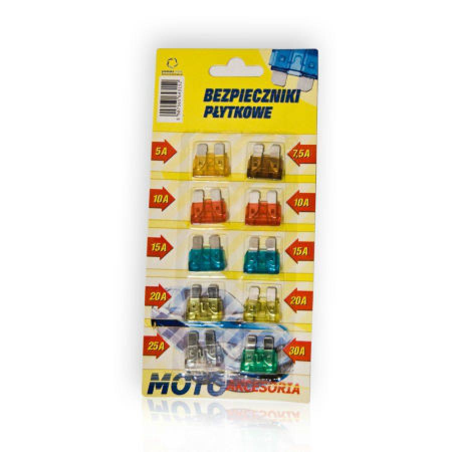 Sigurante Auto Mini 10buc, 5A-30A, Dimensiuni 10x16x5mm