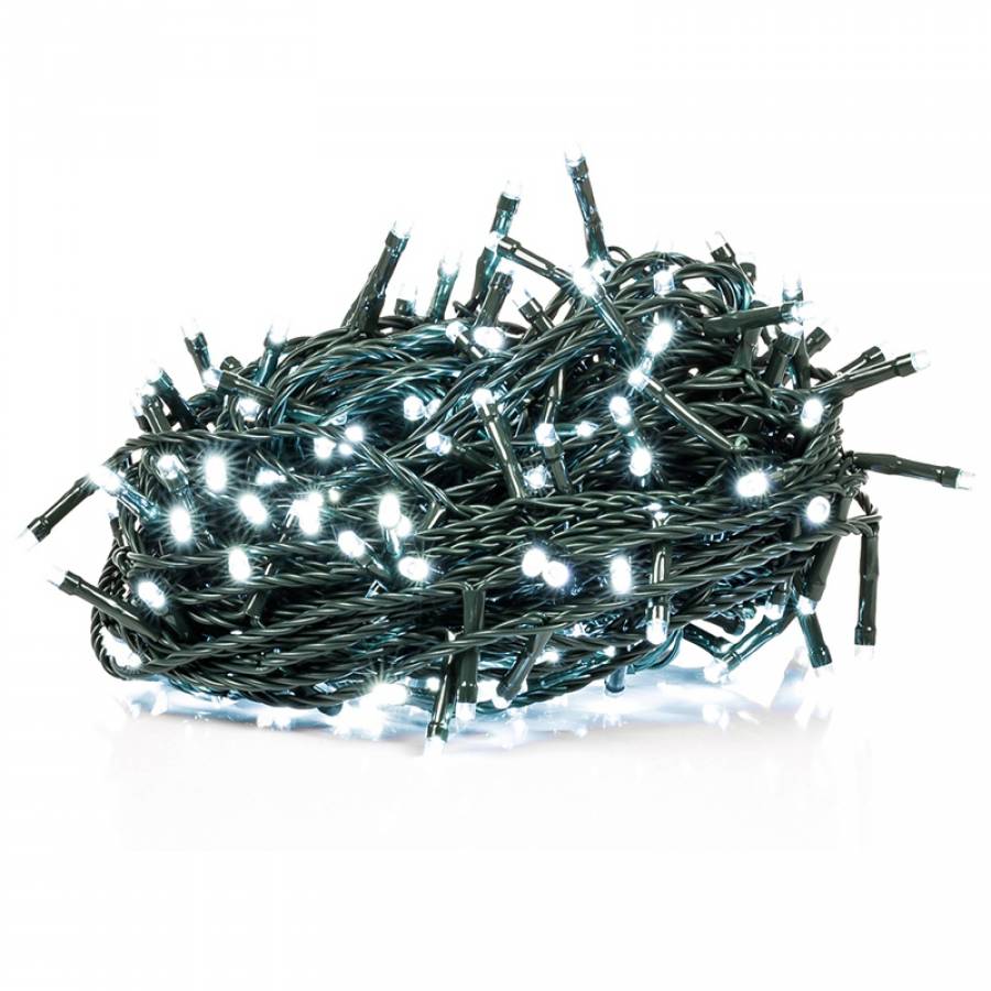 Sir festiv iluminat alb rece cu 200 LED-uri