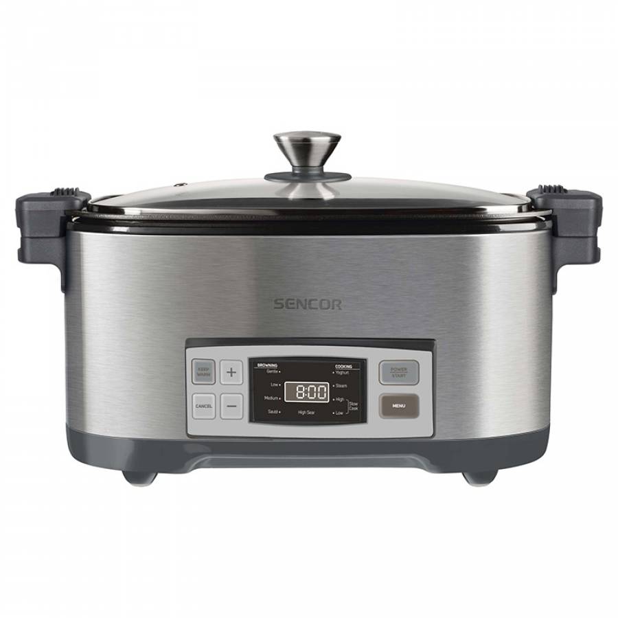 Slow Cooker cu Capacitate 6 L, Putere 1350 W, Argintiu