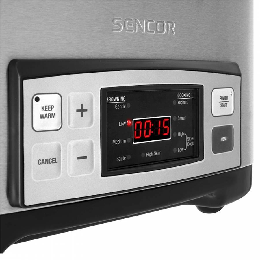 Slow Cooker cu Capacitate 6 L, Putere 1350 W, Argintiu