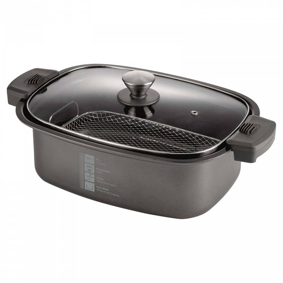 Slow Cooker cu Capacitate 6 L, Putere 1350 W, Argintiu