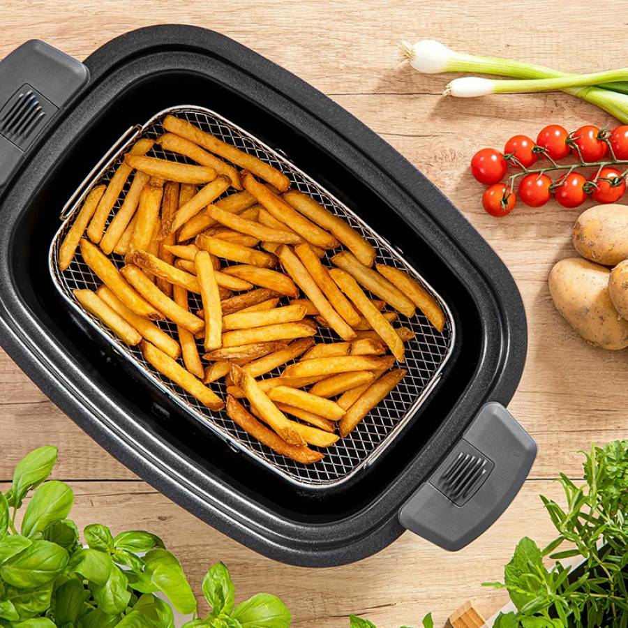 Slow Cooker cu Capacitate 6 L, Putere 1350 W, Argintiu