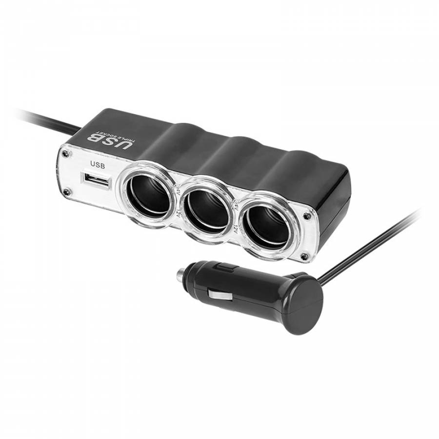 Splitter bricheta auto cu 4 iesiri si USB