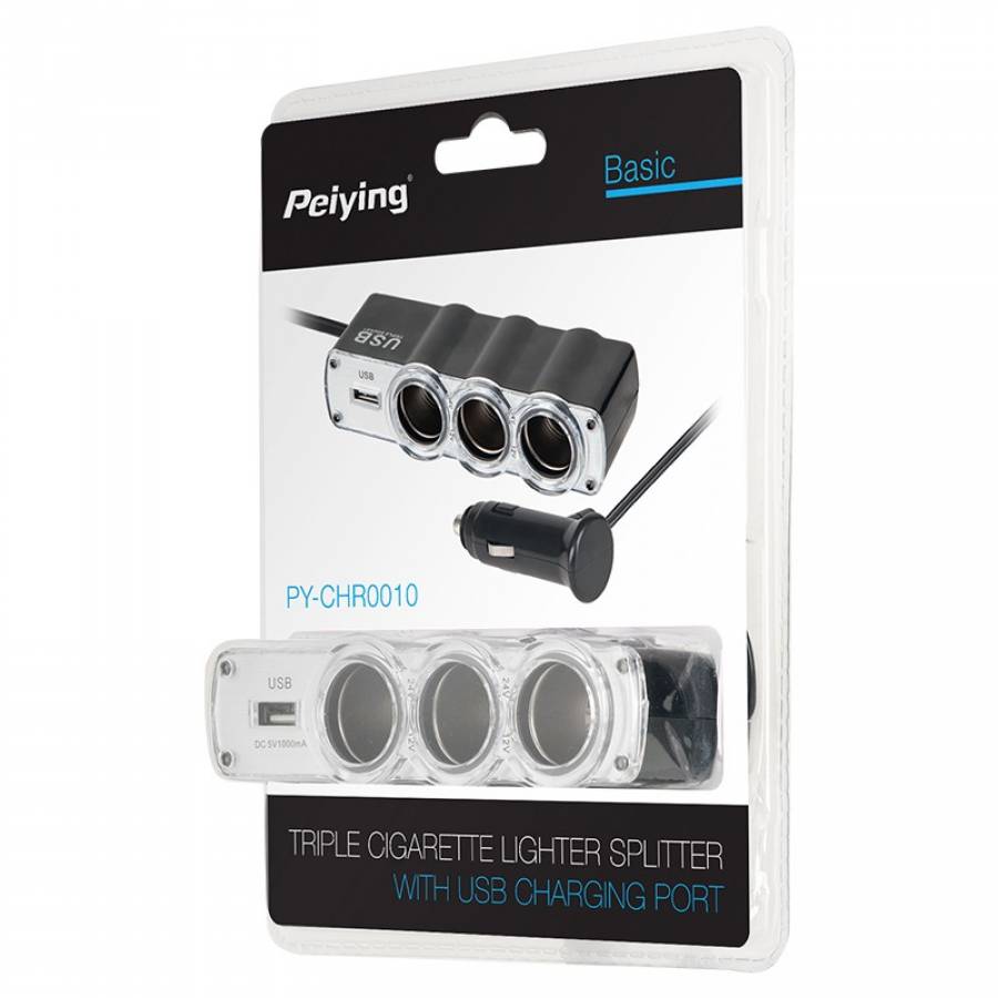 Splitter bricheta auto cu 4 iesiri si USB