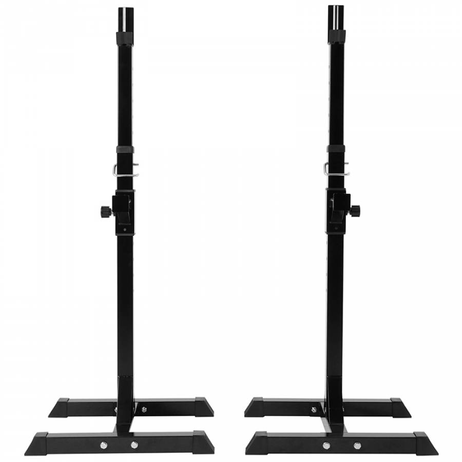 Suport reglabil pentru bara olimpică, rezistent și practic.