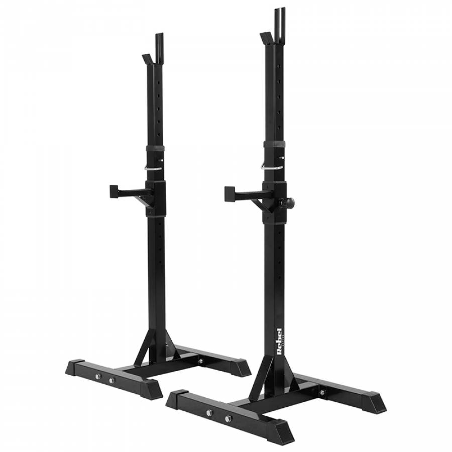 Suport reglabil pentru bara olimpică, rezistent și practic.