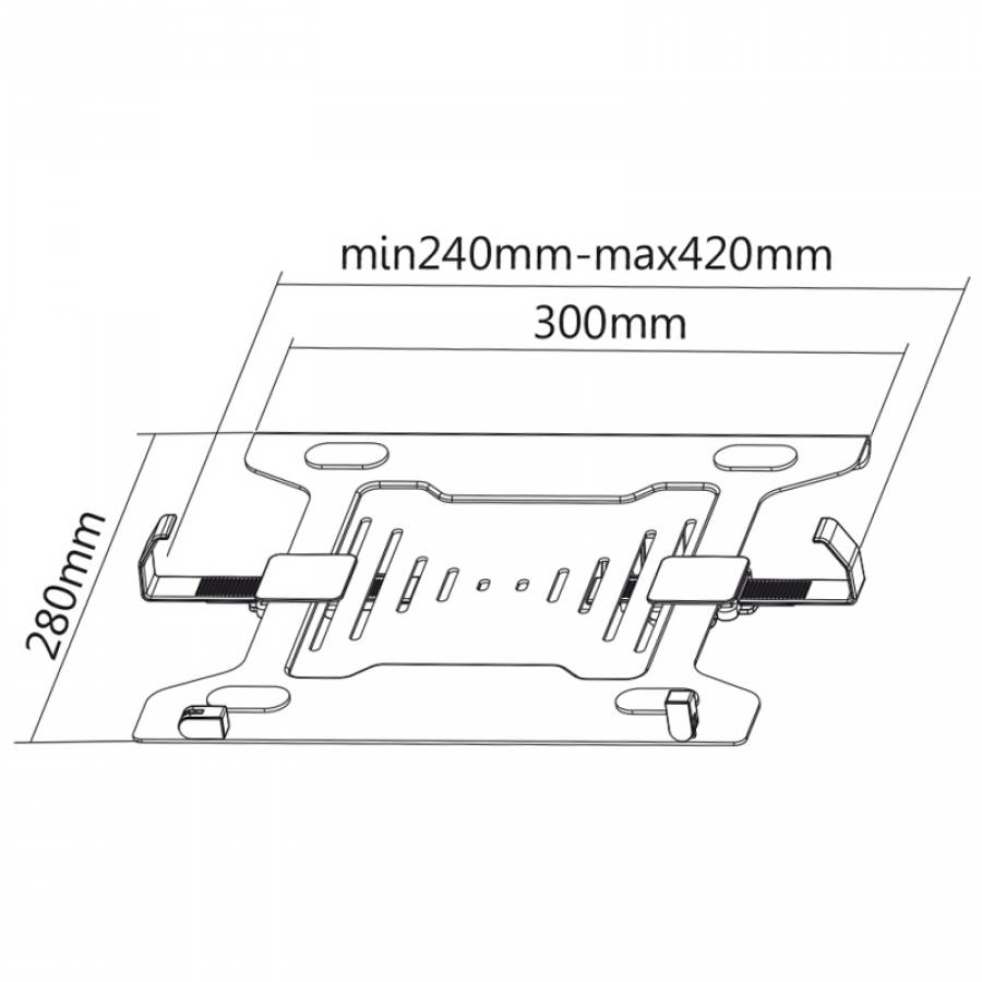 Suport Laptop Otel Negru VESA Stell