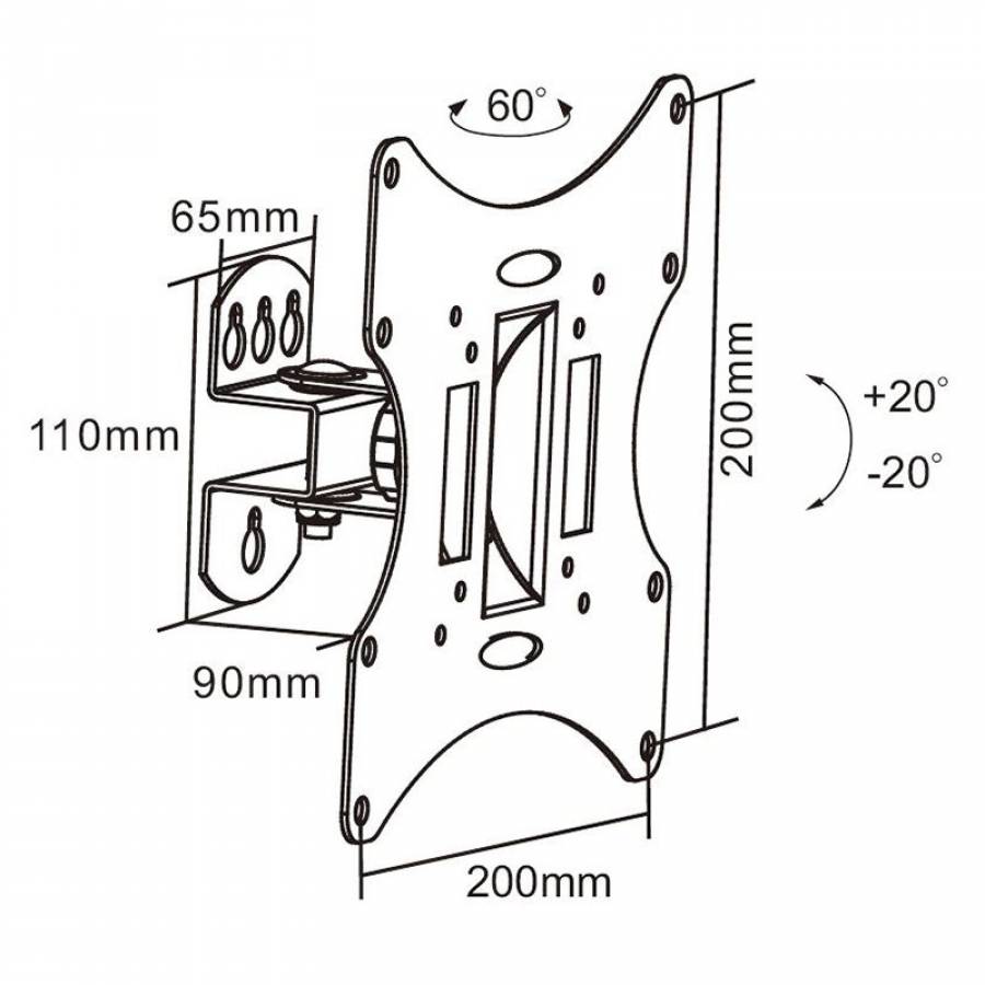 Suport TV LCD 23 - 42 inch, 30 kg, negru