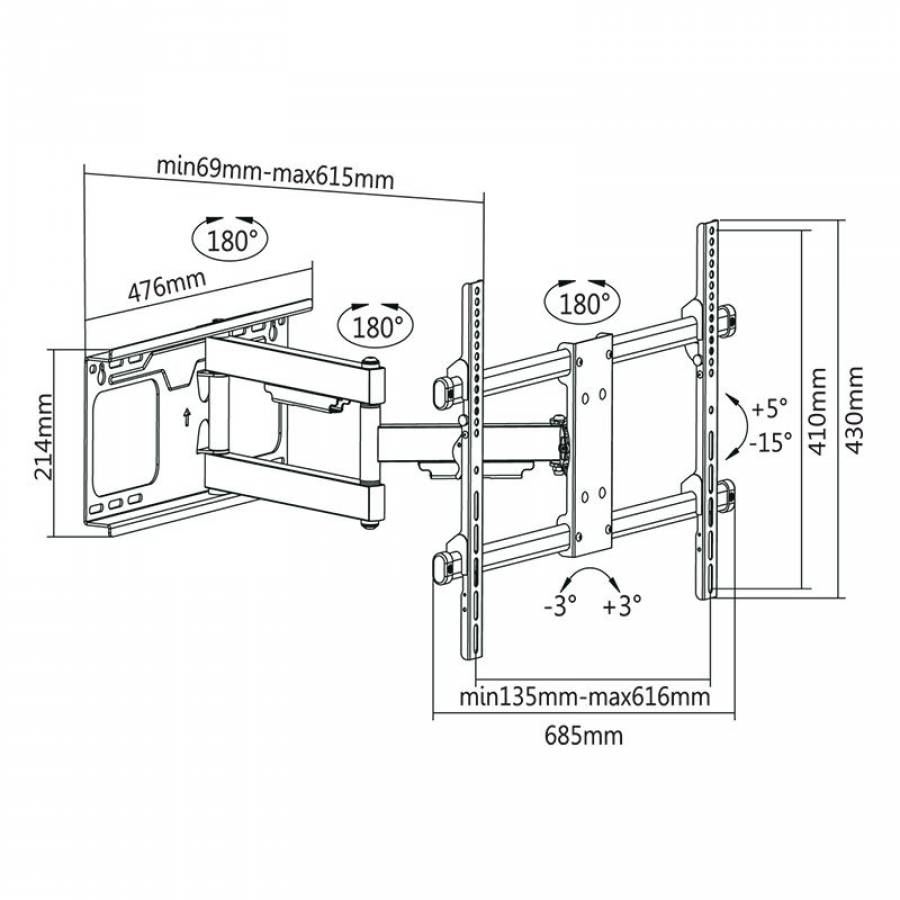 Suport Universal Perete Tv 37 Inch-70 Inch Kruger&matz