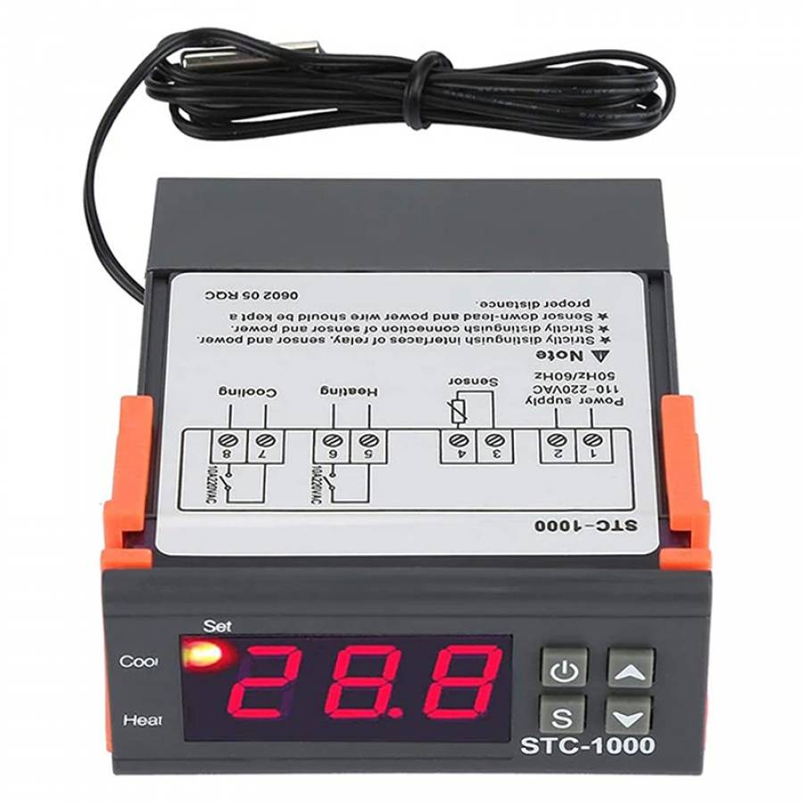 Termostat digital cu afișaj LCD STC-1000 NTC 230V