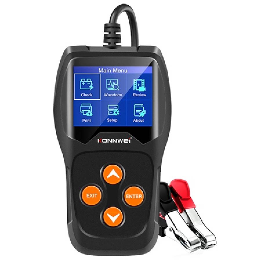 Dispozitiv de diagnosticare a bateriei auto.