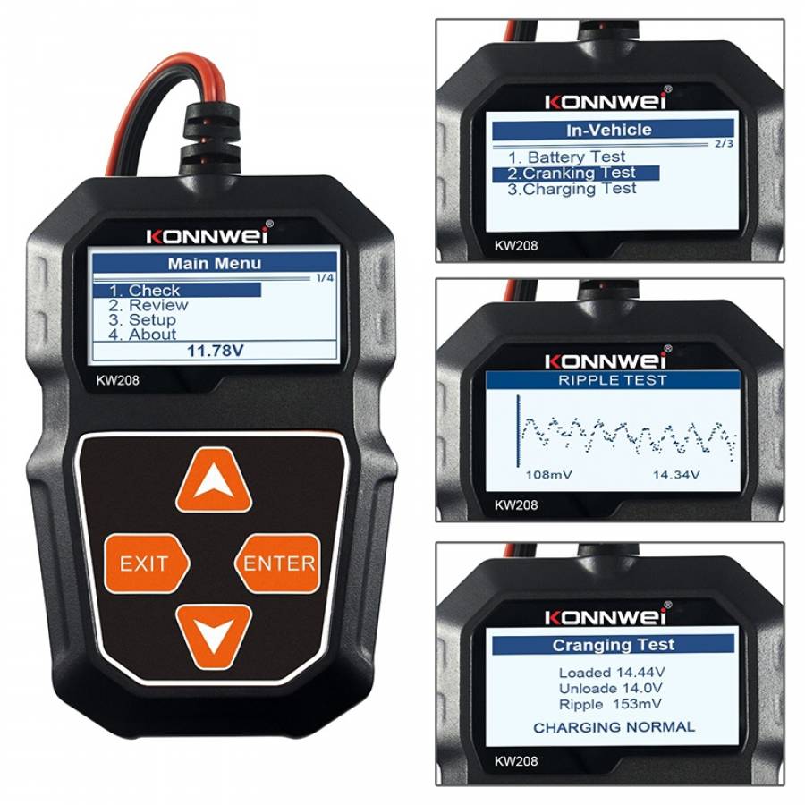 Dispozitiv pentru testat baterii auto si sistemul lor electric.