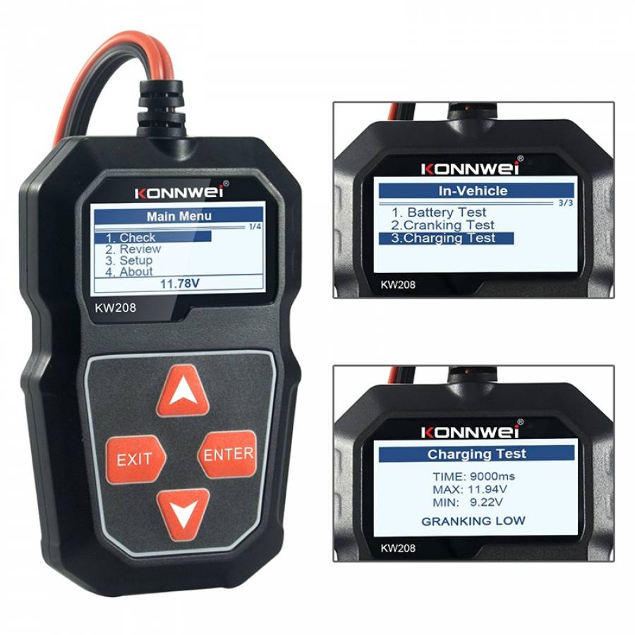 Dispozitiv pentru testat baterii auto si sistemul lor electric.