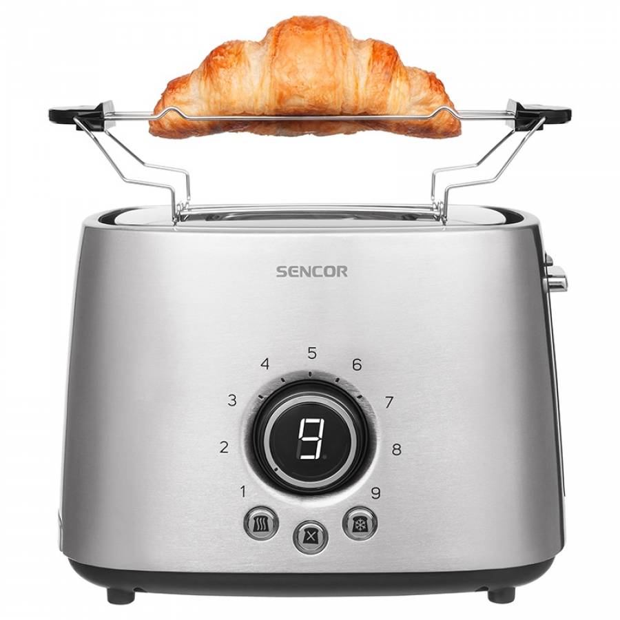Toaster Sencor 1000W: Design premium, 2 fante, functii multiple
